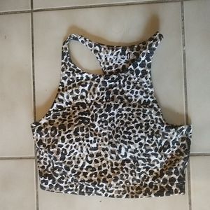 OUTDOOR VOICES Techsweat Crop Leopard Print